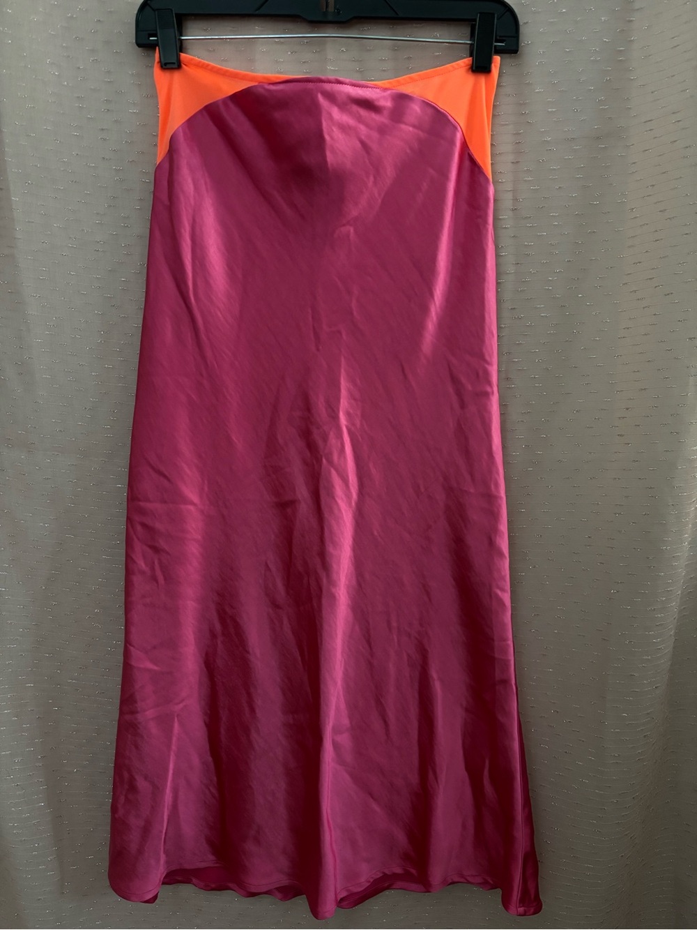 Forever 21 Pink Maxi Skirt with Orange Waist Panel